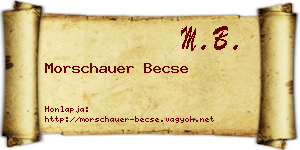 Morschauer Becse névjegykártya